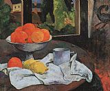 Paul Gauguin Canvas Paintings - Stillleben mit Fruchtschale und Zitronen